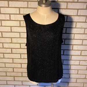 Metaphor / Black sparkle sleeveless top  Sz XL